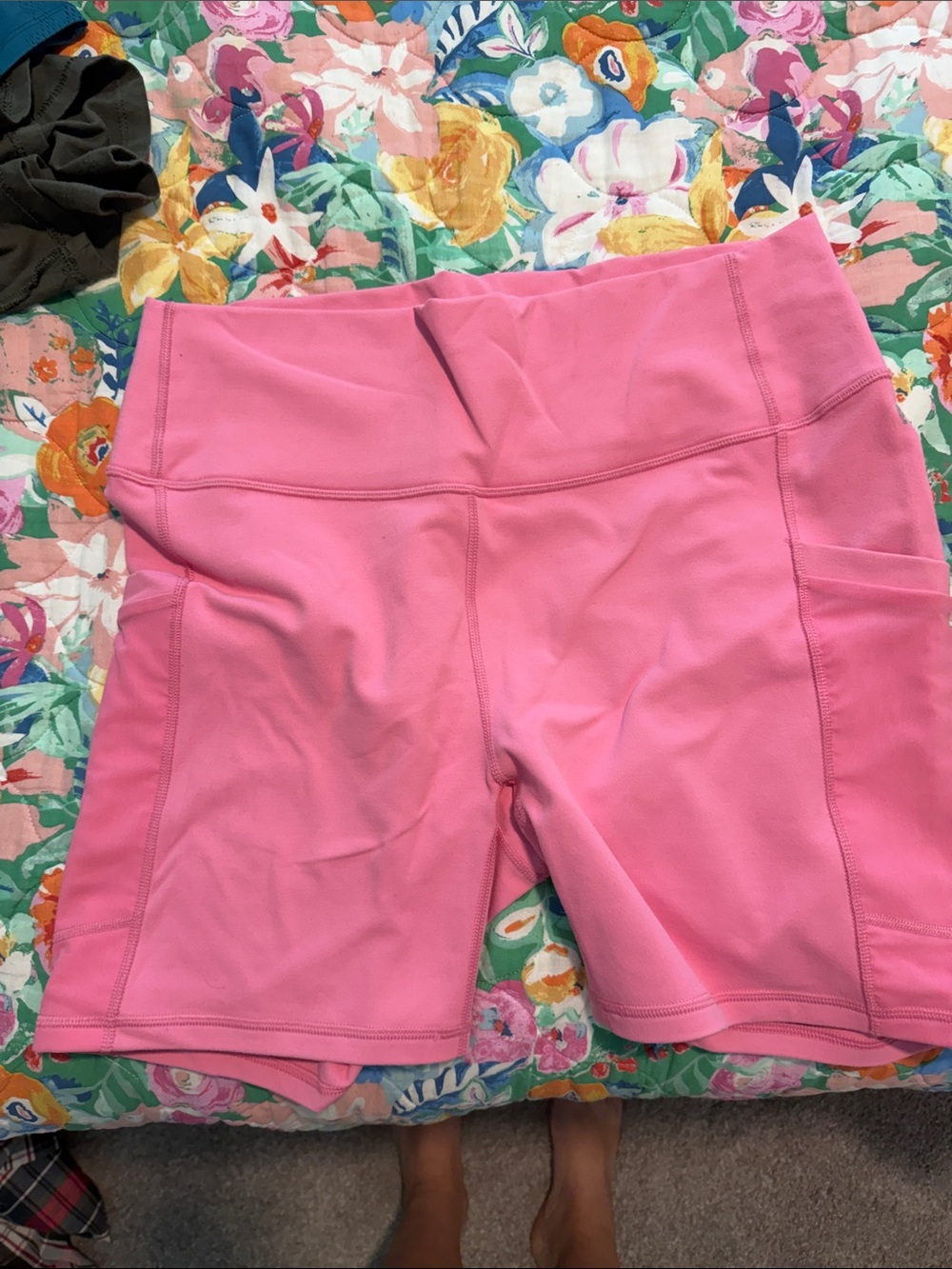 Fabletics Pink High-Rise Bike Shorts